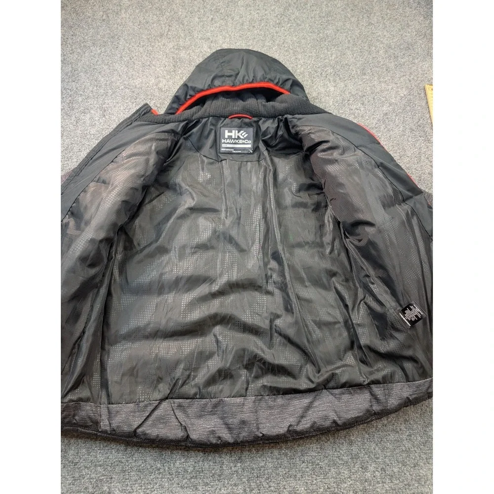 Hawke & Co Jacket Boys Size 14-16 Gray Hooded Puffer Full Zip Winter Coat